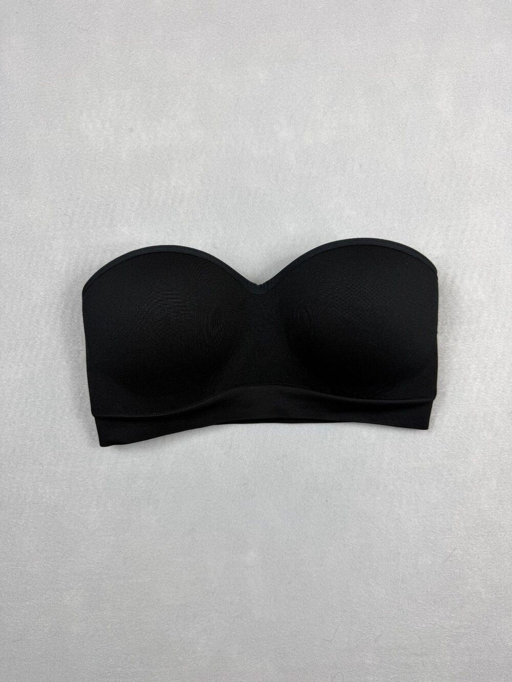 Auden Women's Push-Up Padded Seamless Bandeau Bra Strapless Black Sz M